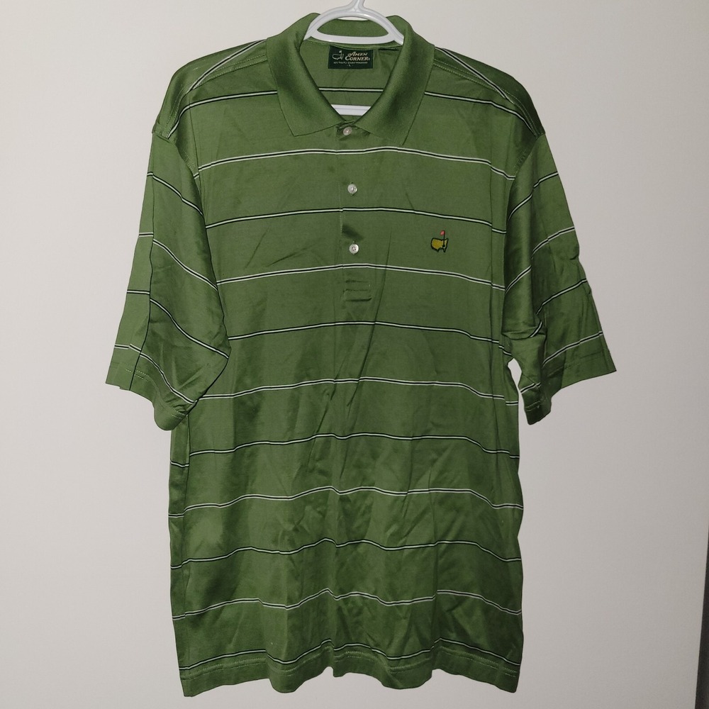 The Masters Golf Tournament Amen Corner Short Sleeve Polo Men's Size Large Green